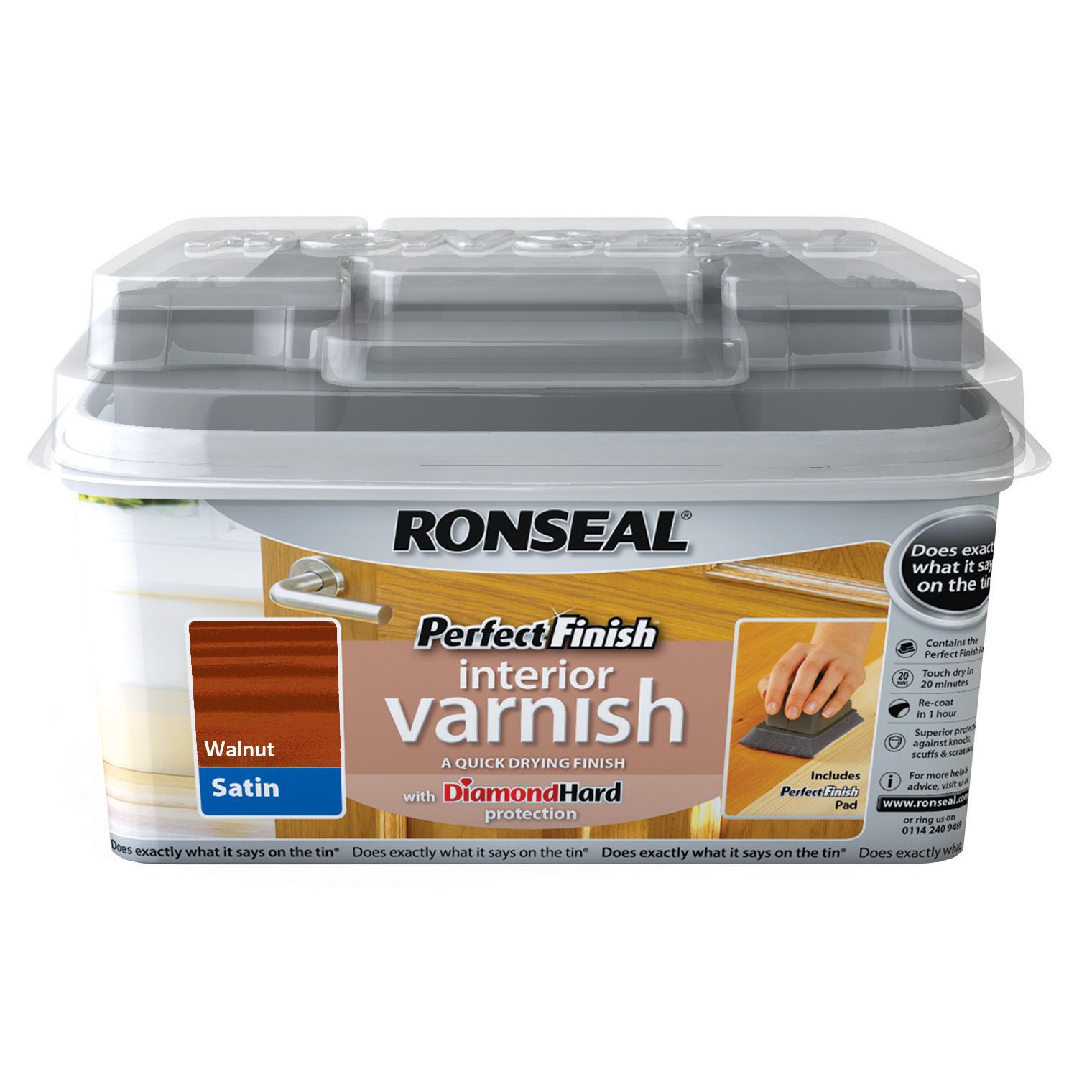 Ronseal Perfect finish Walnut Satin Wood varnish, 750ml