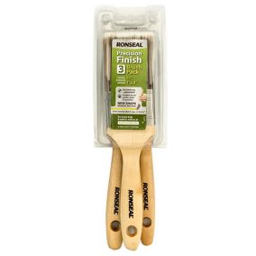 Ronseal Precision finish Fine tip Paint brush, Pack of 3