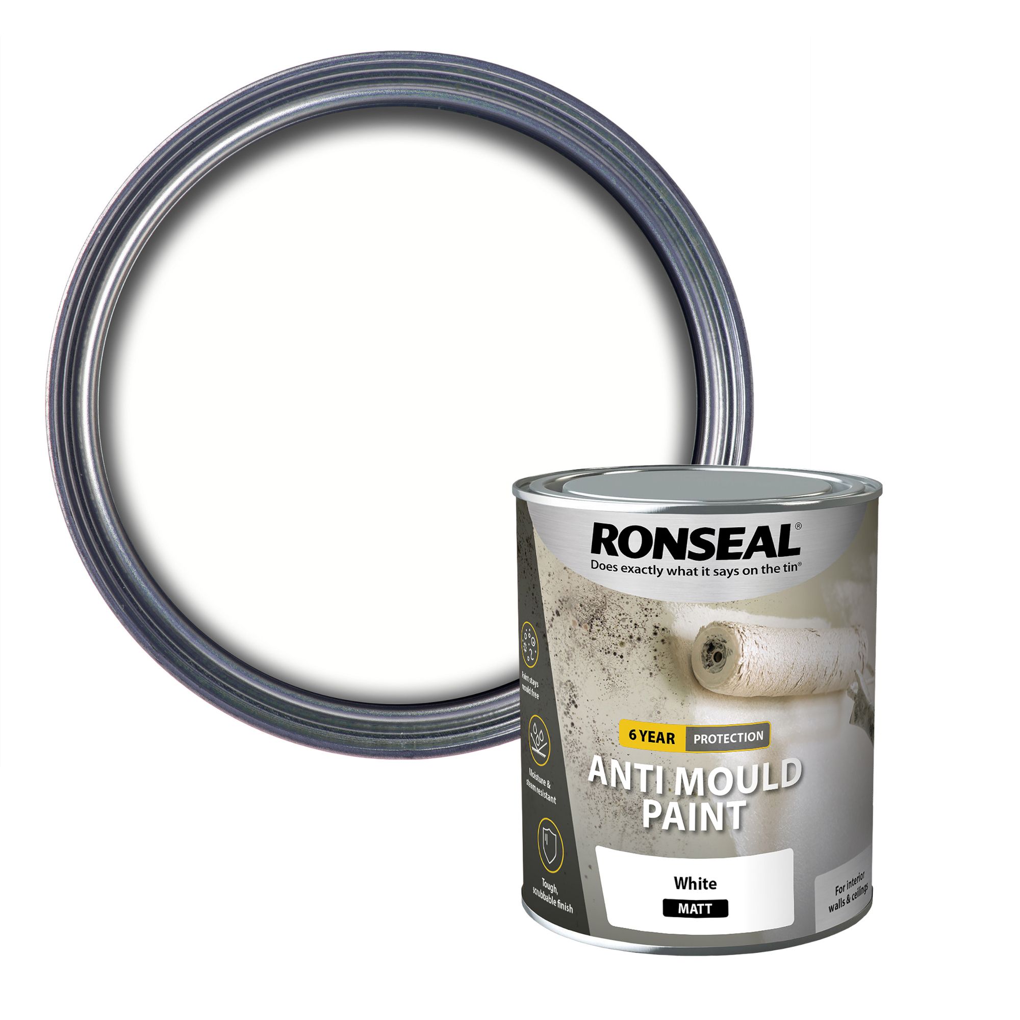 Ronseal Problem wall White Matt Interior Anti-mould paint, 750ml