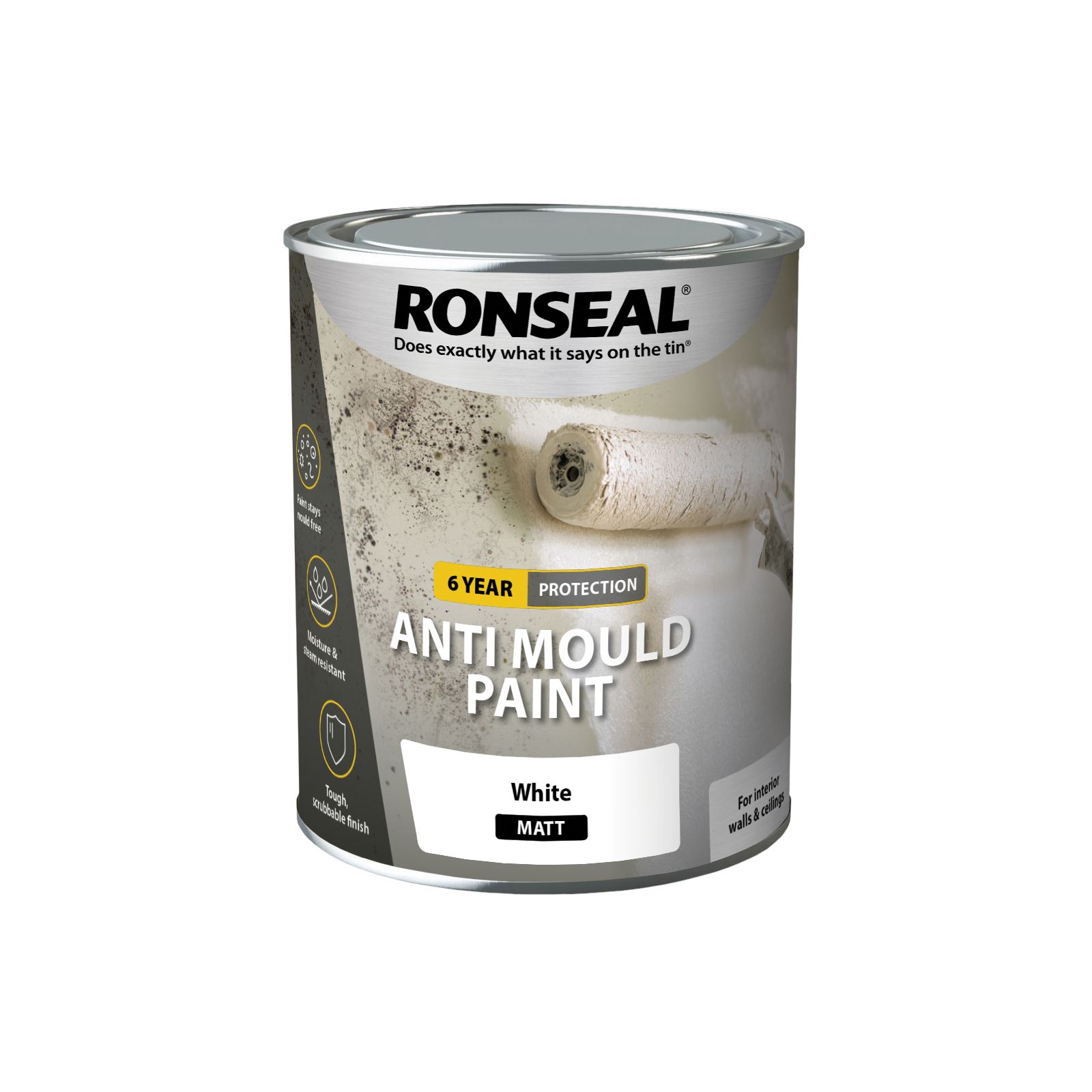 Ronseal Problem wall White Matt Interior Anti-mould paint, 750ml