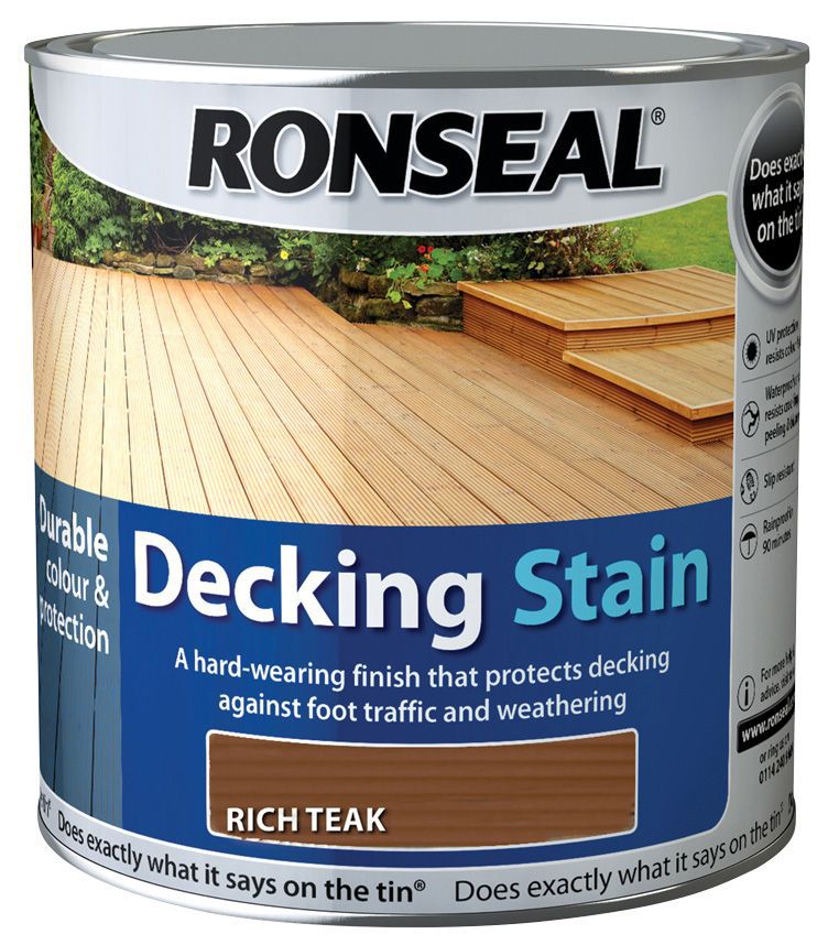 Ronseal Rich teak Matt Decking Wood stain, 2.5L