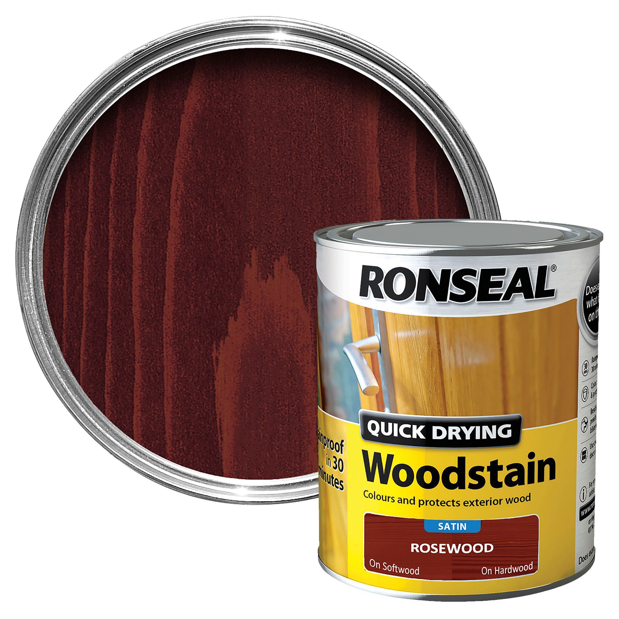 Ronseal Rosewood Satin Wood stain, 750ml DIY at B&Q
