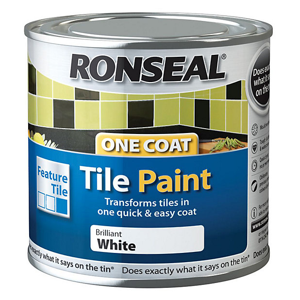 Brilliant White High Gloss Tile Paint, White Gloss Floor Tile Paint Kit