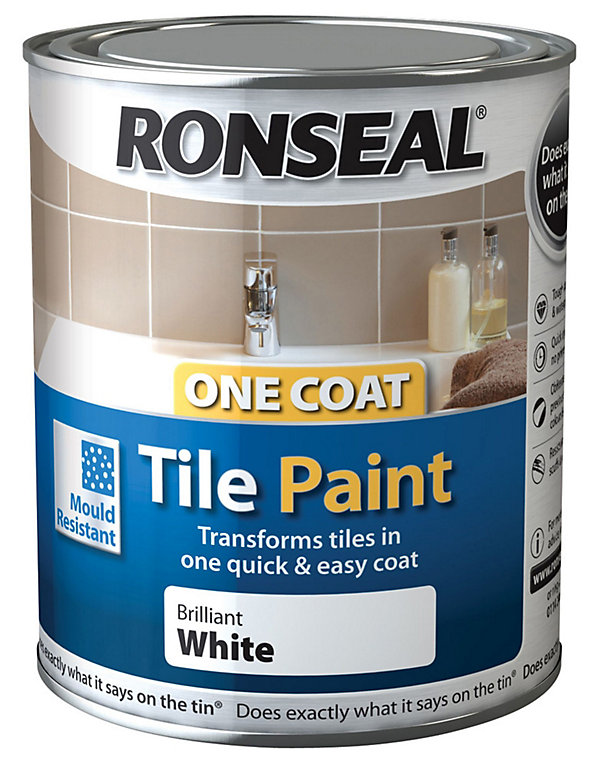 Ronseal Tile Paints White Gloss, White Gloss Floor Tile Paint Kit