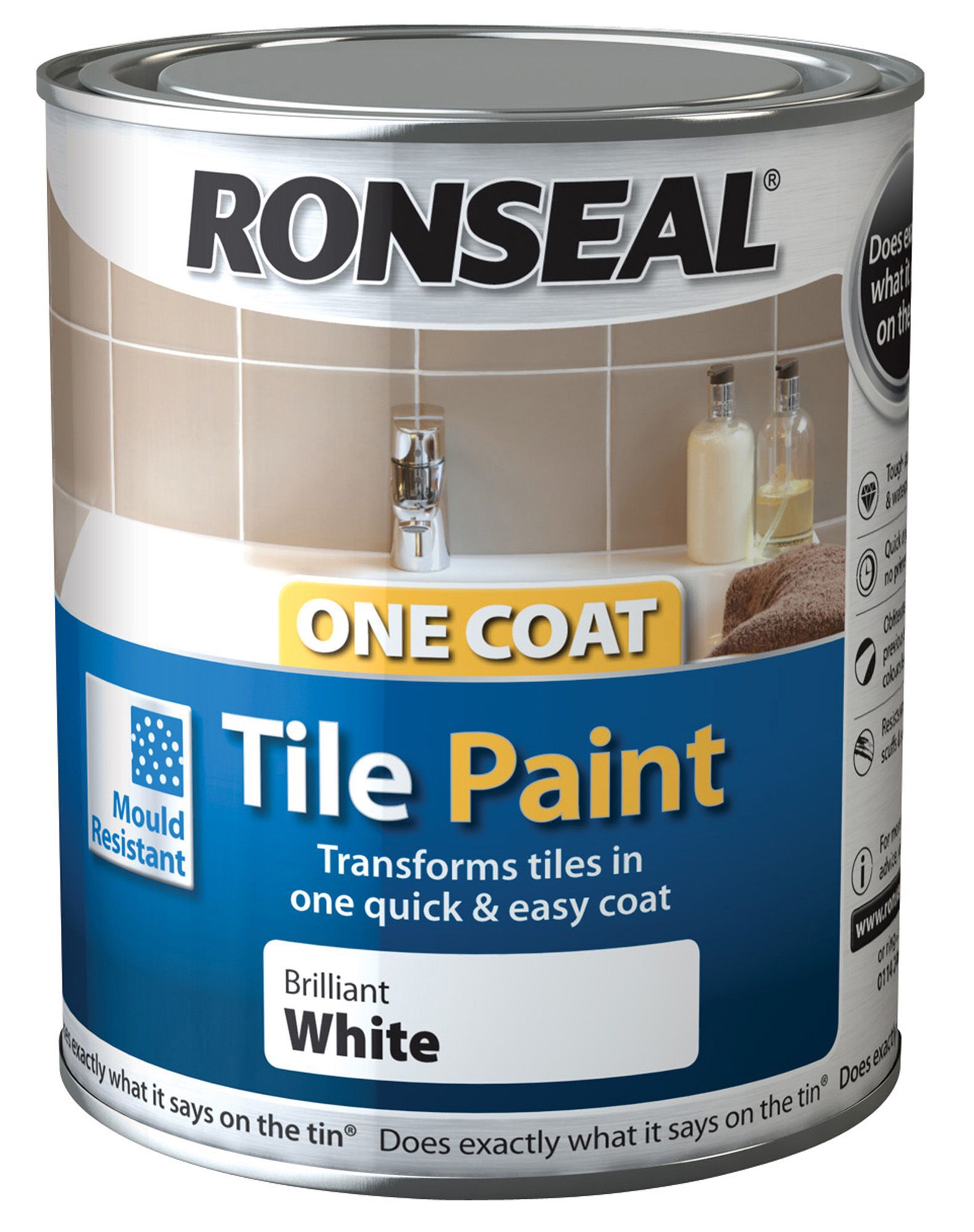 Ronseal Tile paints White Gloss Tile paint 0.75L | DIY at B&Q