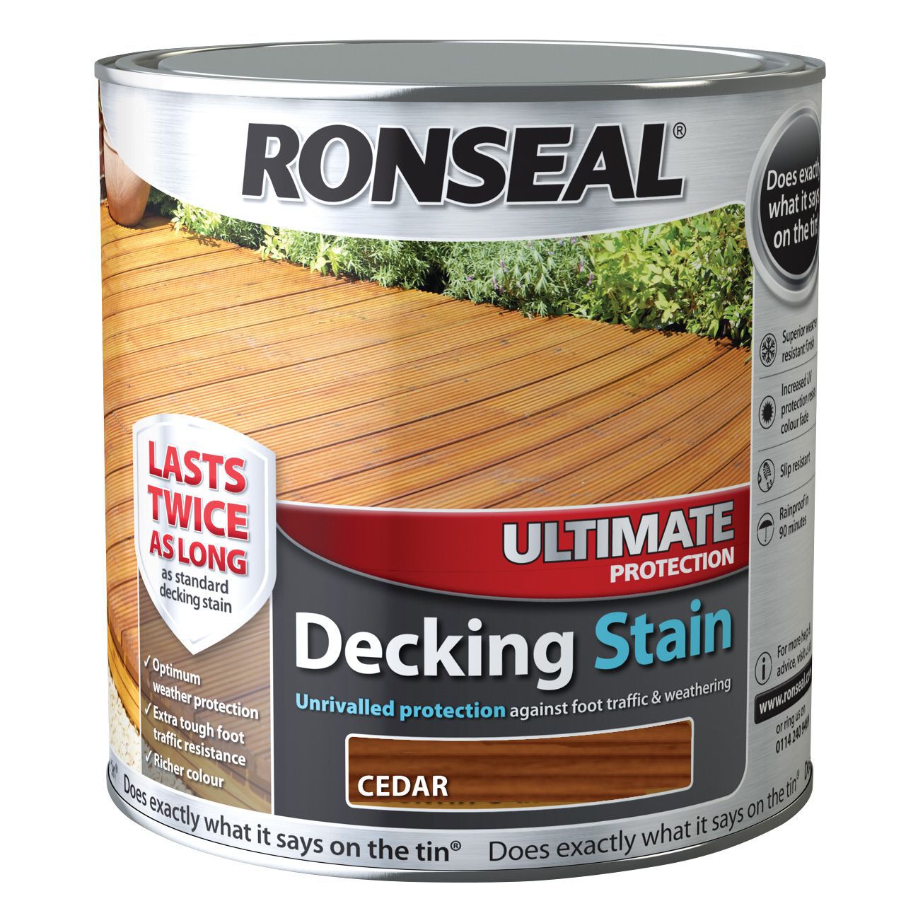 Ronseal Ultimate Cedar Matt Decking Wood stain, 5L