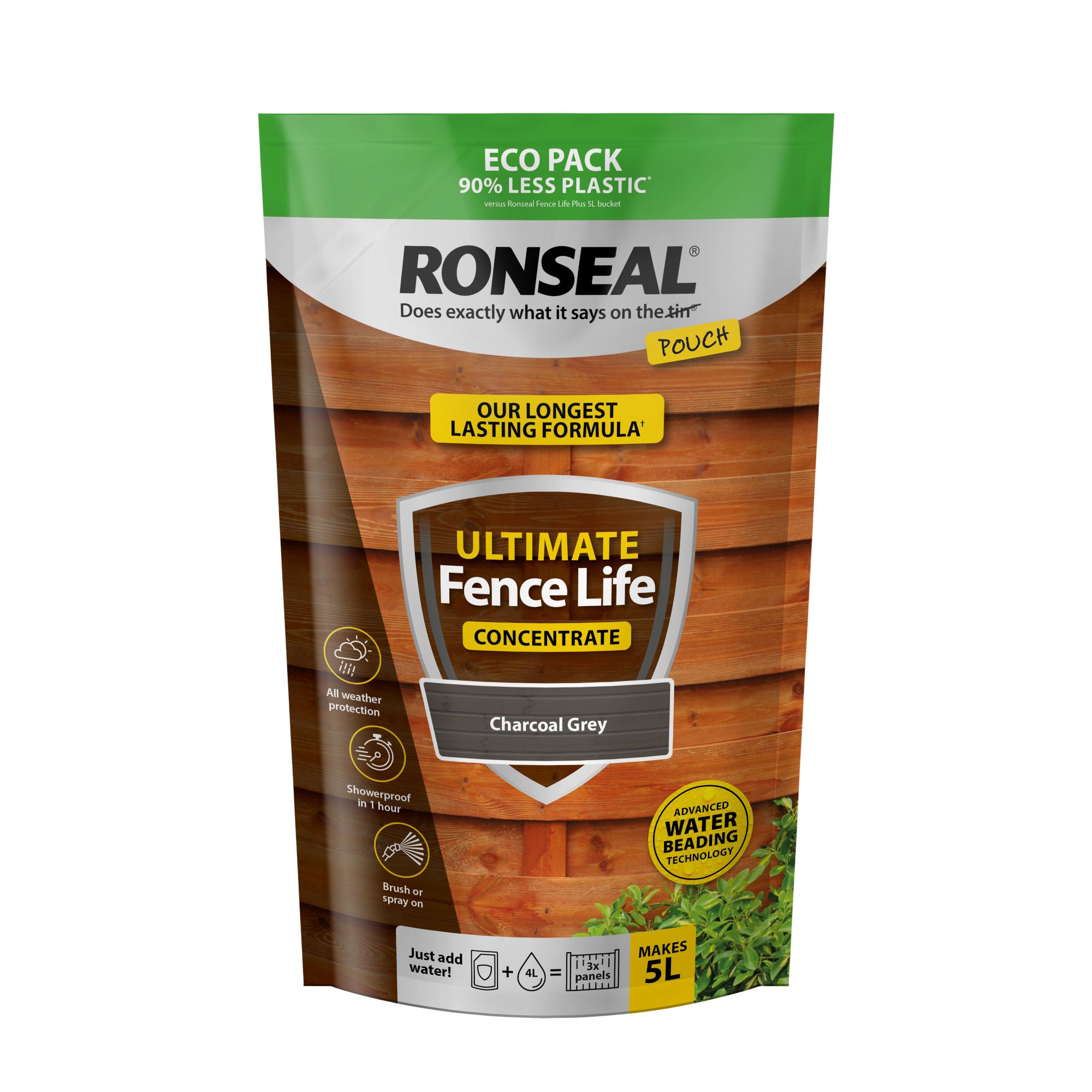 Ronseal Ultimate Fence Life Concentrate Charcoal grey Matt Exterior Wood paint, 950ml