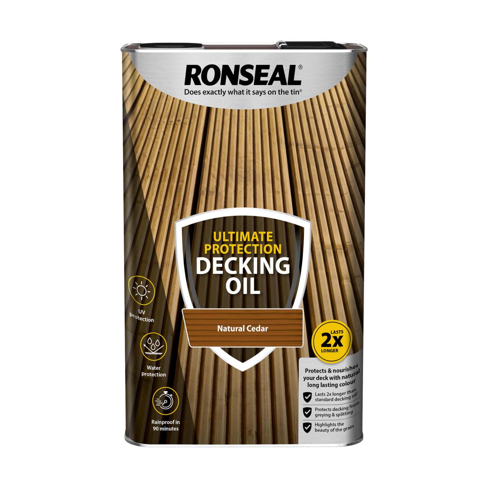 Ronseal Ultimate Natural cedar Decking Wood oil, 5L