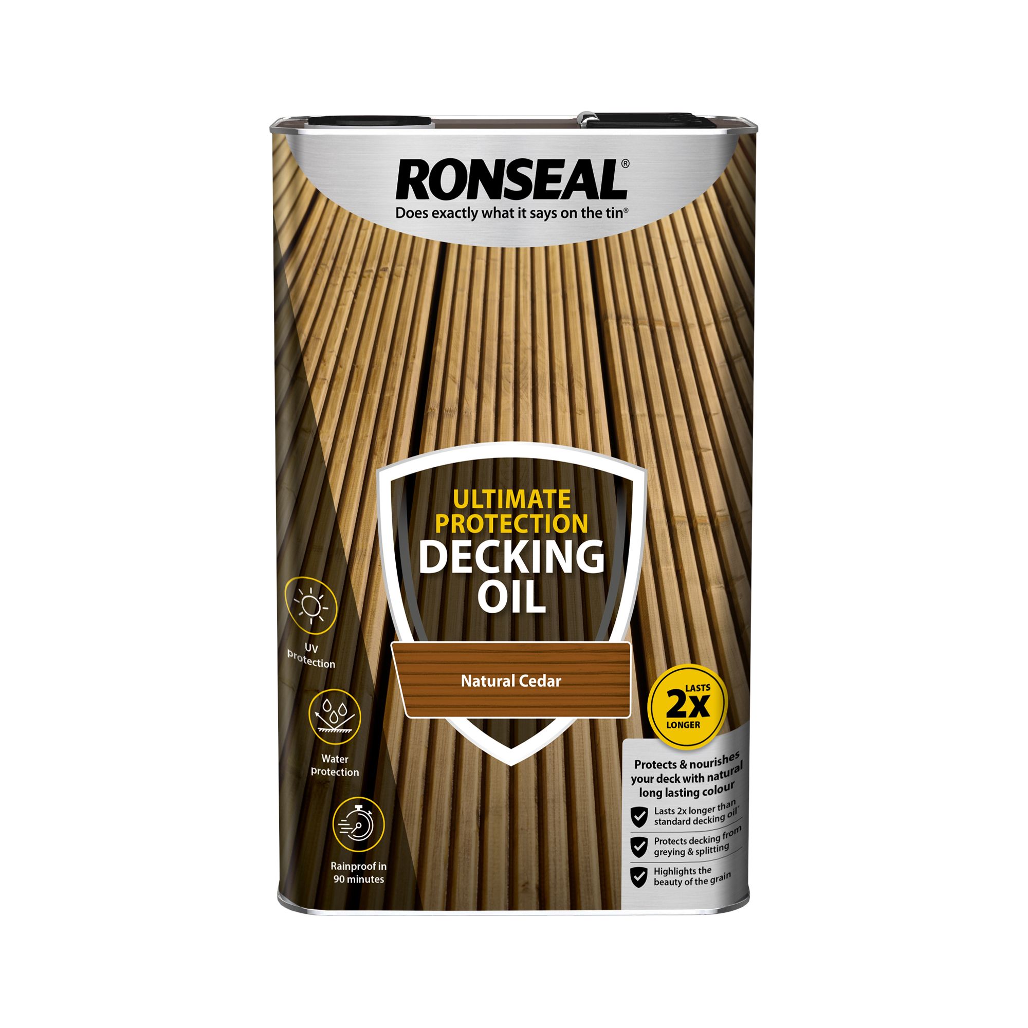 Ronseal Ultimate Natural cedar Decking Wood oil, 5L DIY at B&Q