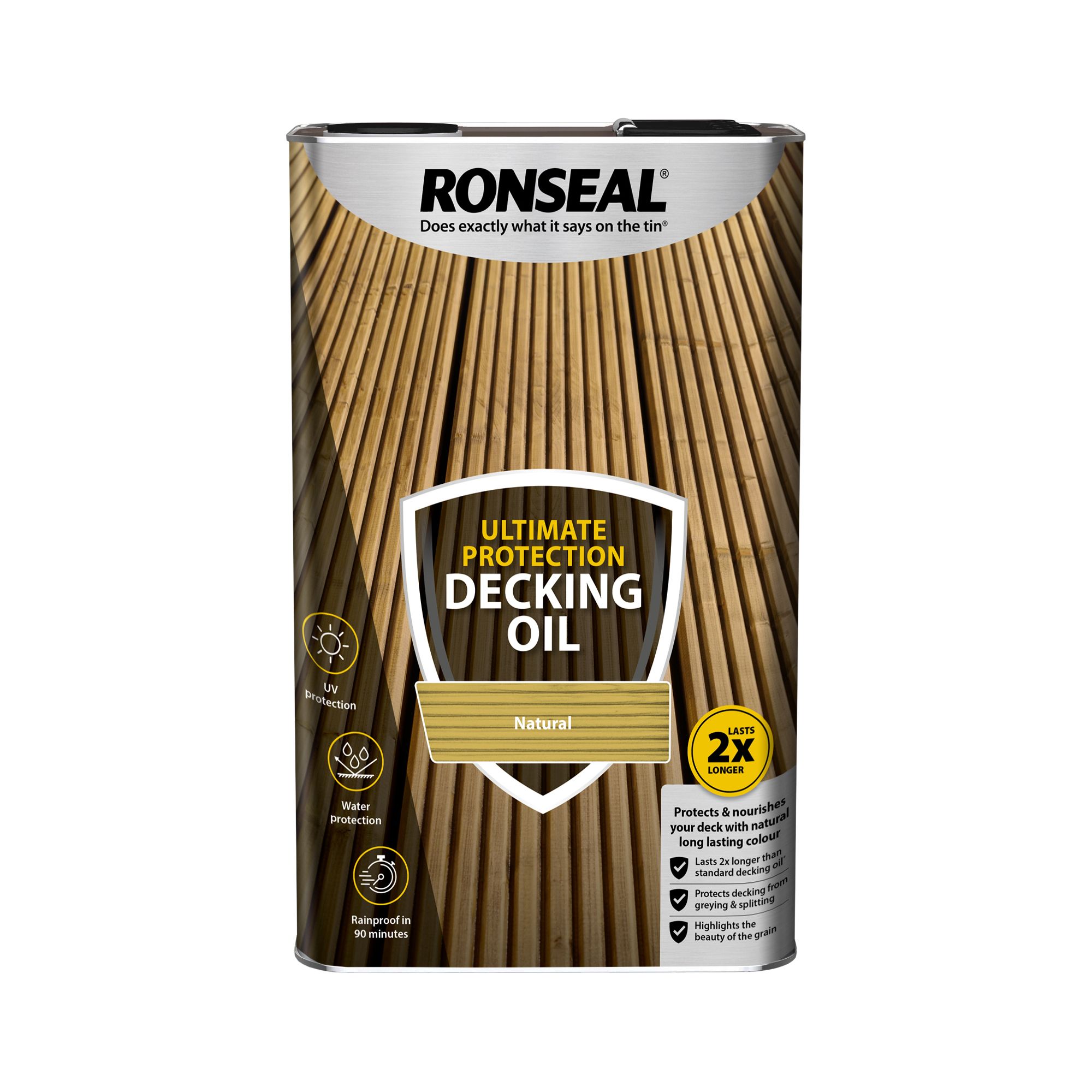 Ronseal Ultimate Natural Matt UV resistant Wood oil, 5L