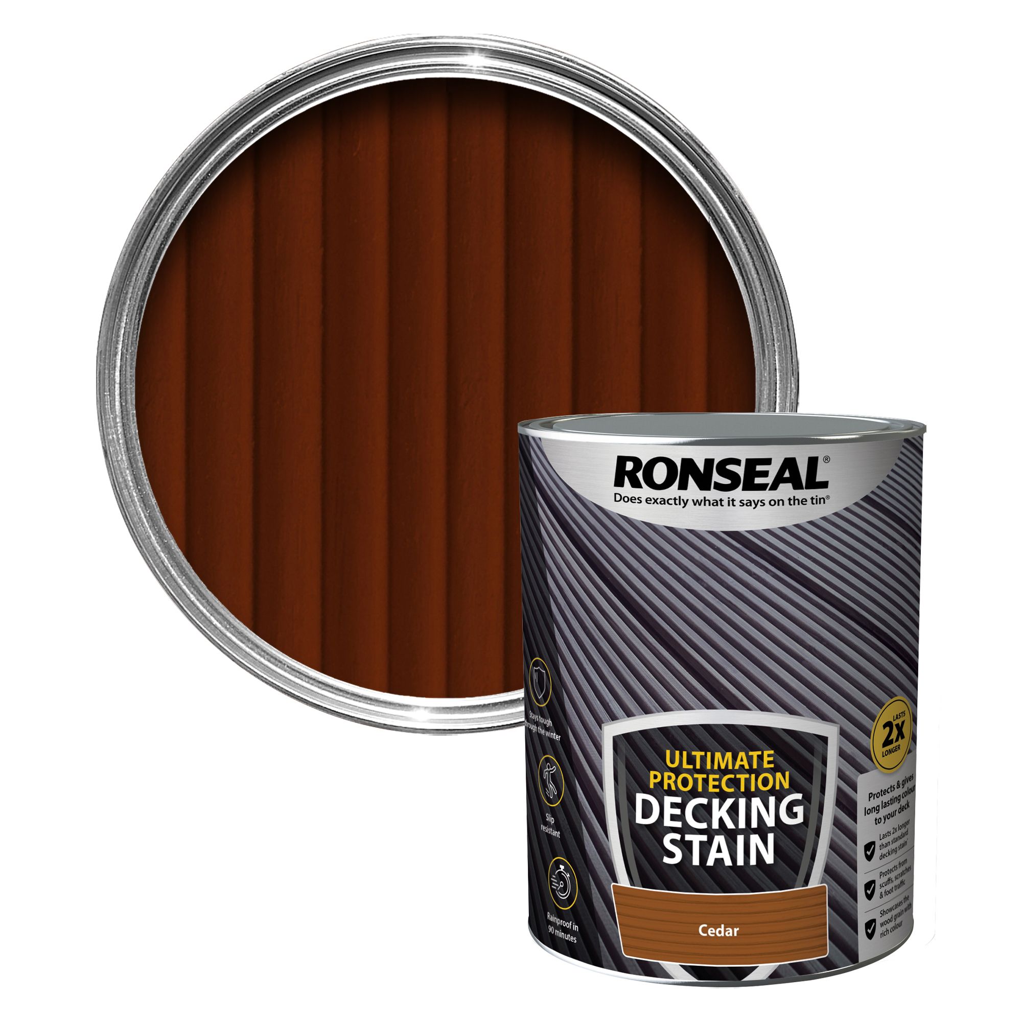 Ronseal Ultimate protection Cedar Matt Decking Wood stain, 5L