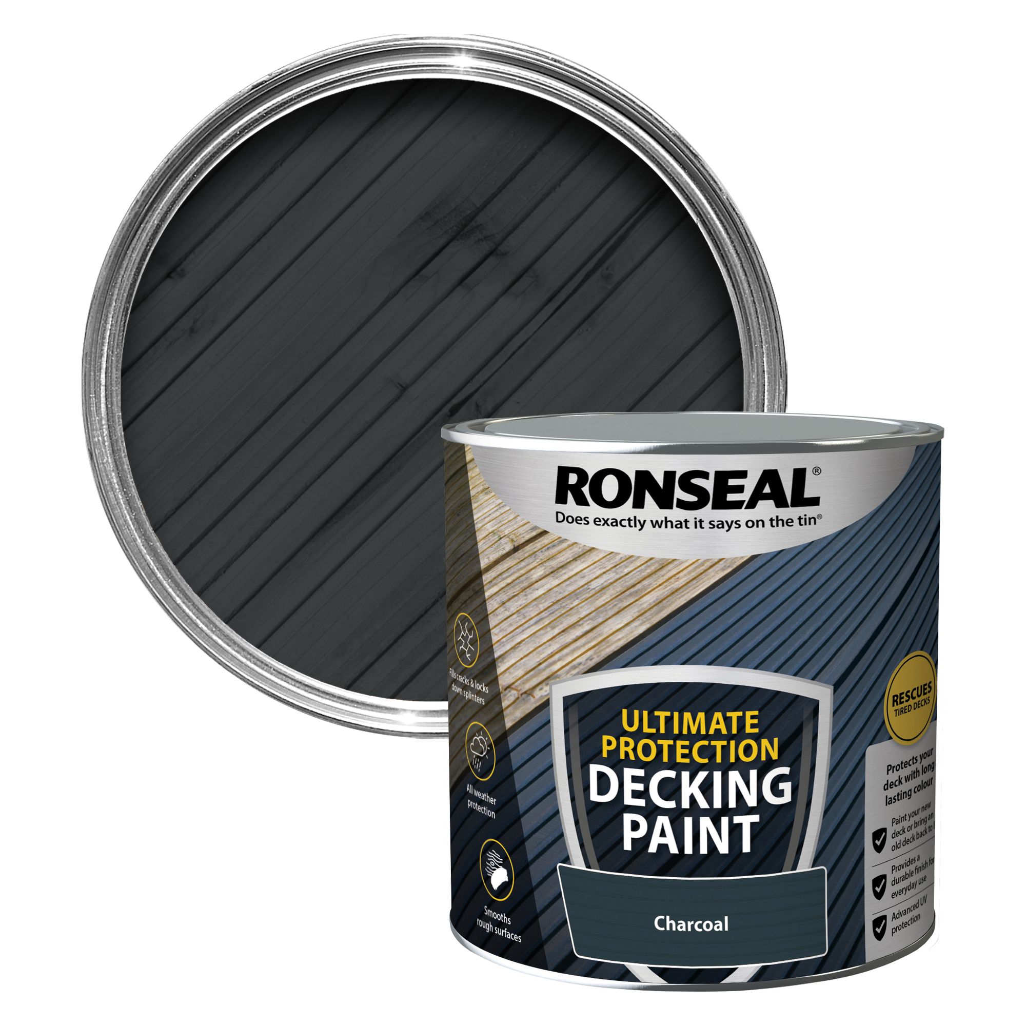 Ronseal Ultimate Protection Matt Charcoal Decking Paint, 2.5L | DIY At B&Q