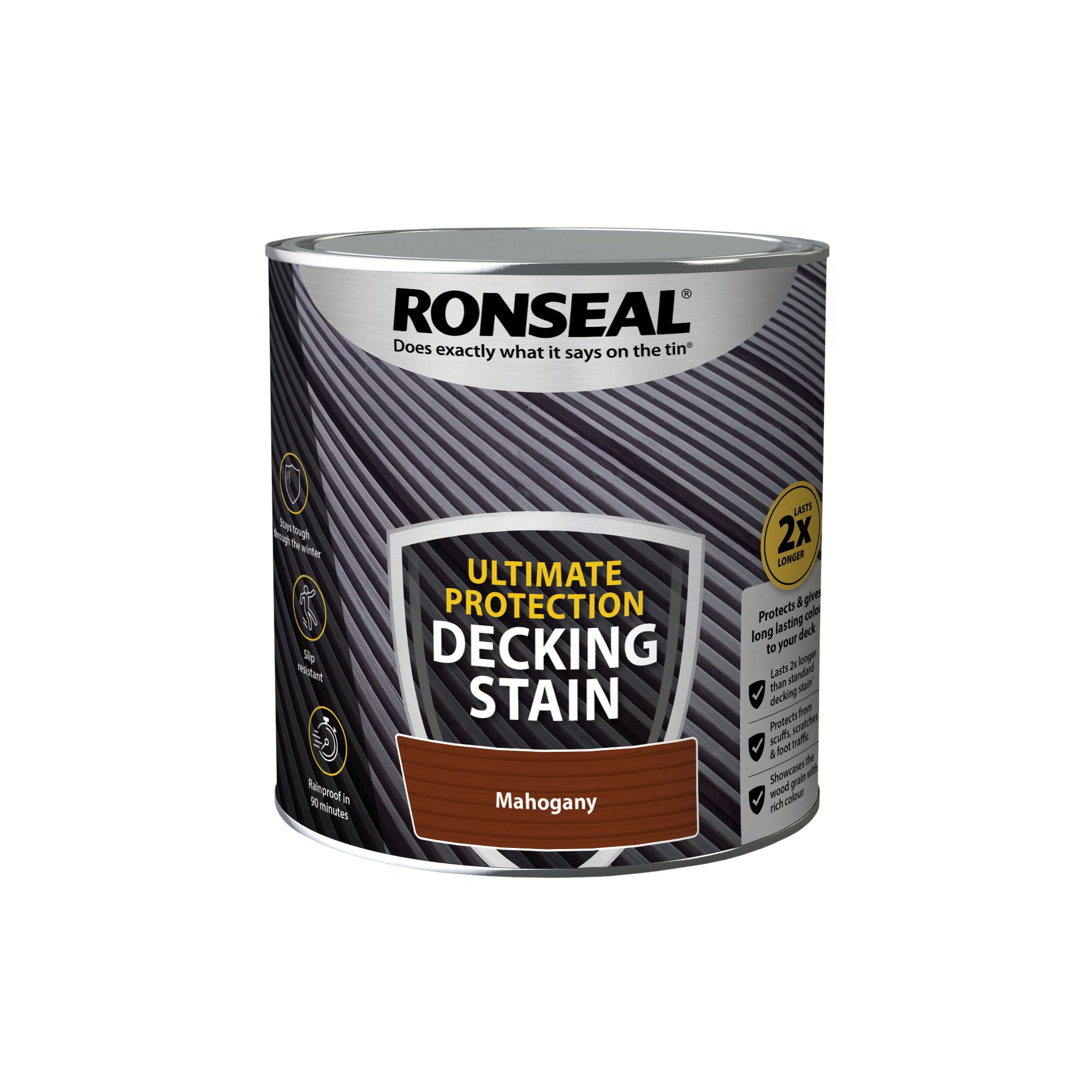 Ronseal Ultimate protection Rich mahogany Matt Decking Wood stain, 2.5L