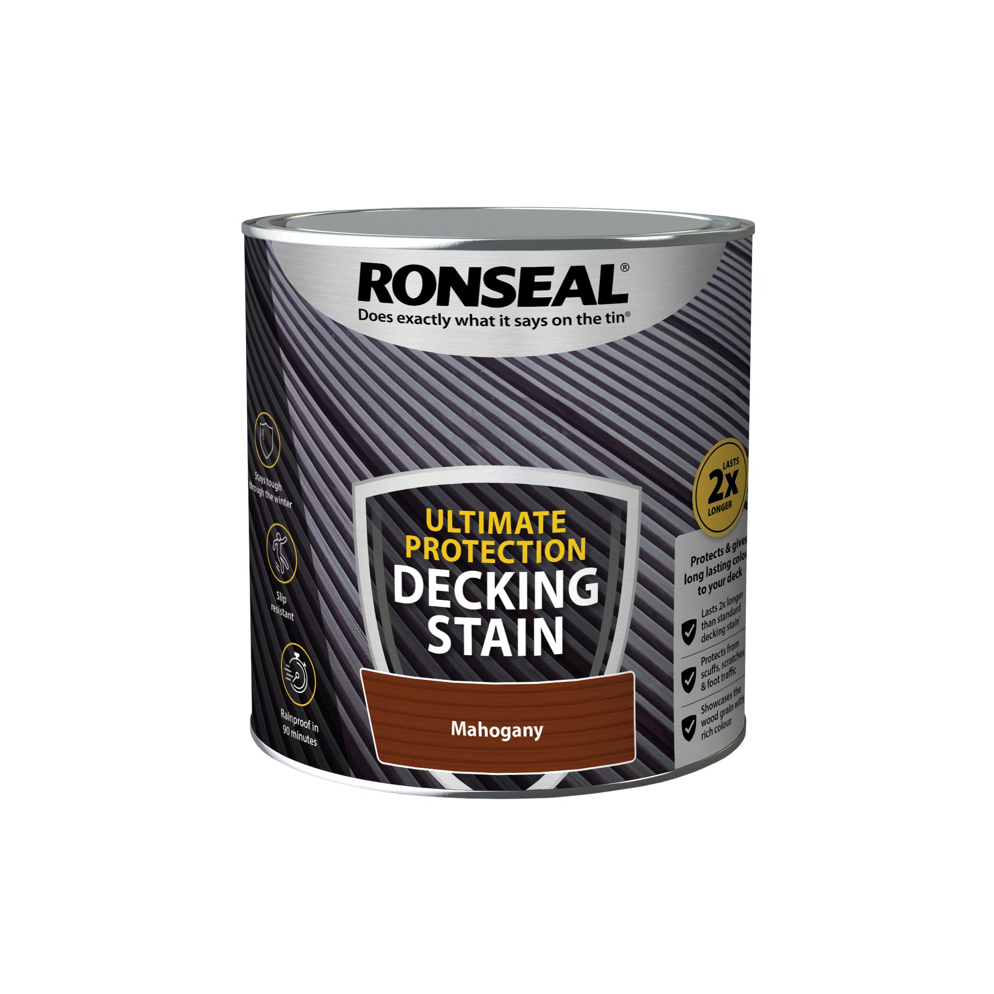 Ronseal Ultimate protection Rich mahogany Matt Quick dry Decking Wood stain, 2.5L