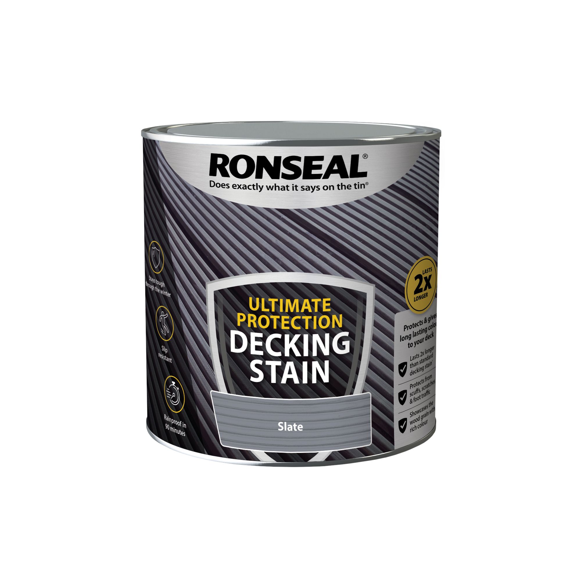 Ronseal Ultimate Protection 2.5Ltr Slate Anti Slip Decking Stain - 3