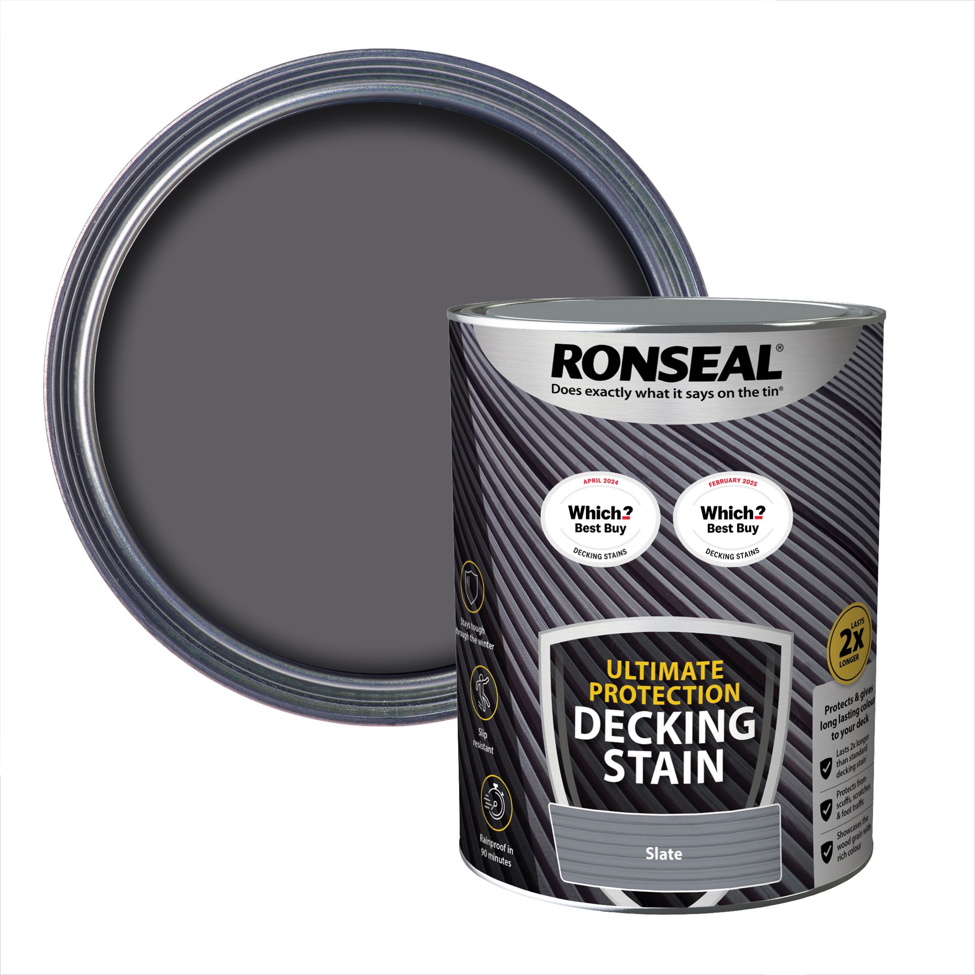 Ronseal Ultimate Protection 5Ltr Slate Anti Slip Decking Stain