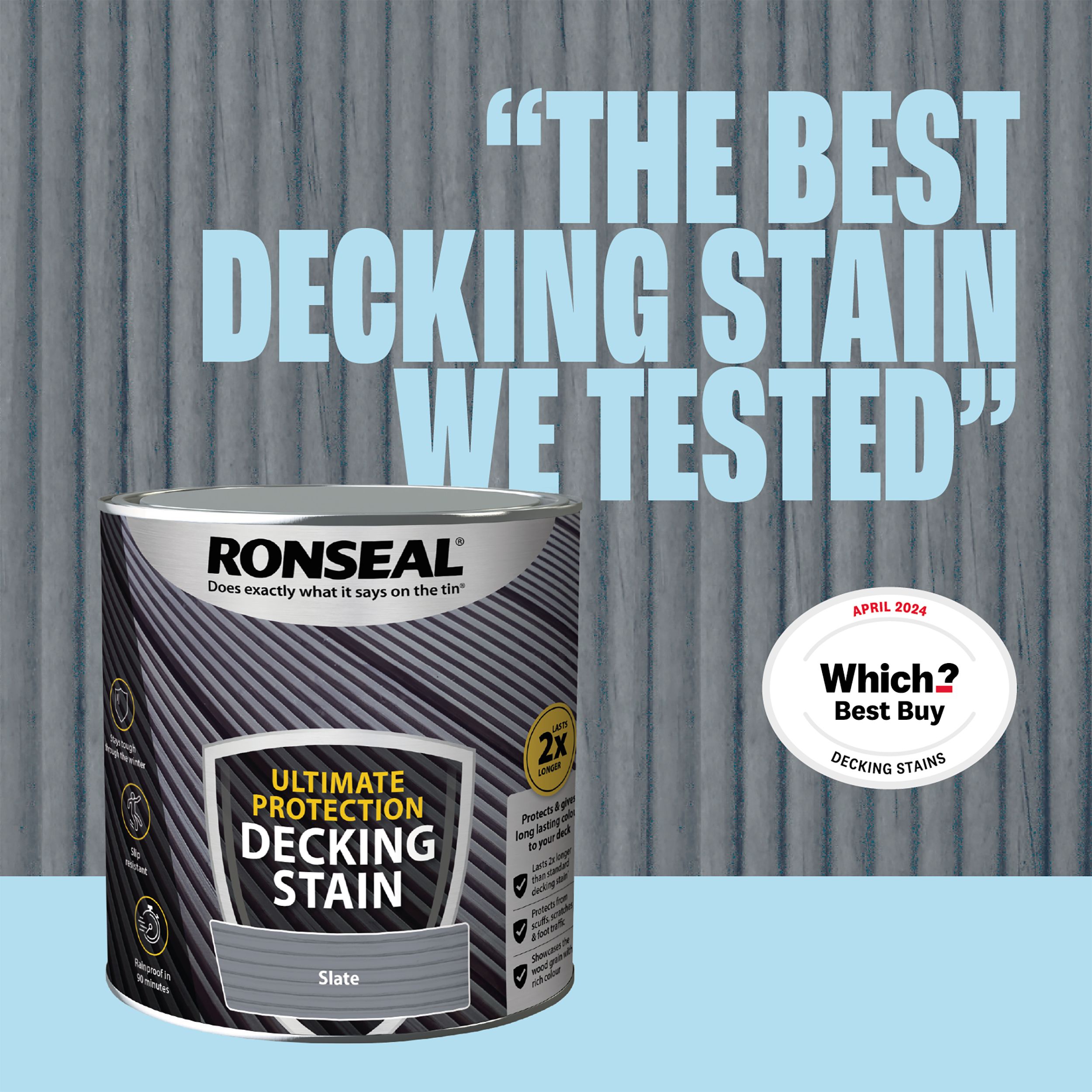 Ronseal Ultimate protection Slate Matt Decking Wood stain, 5L