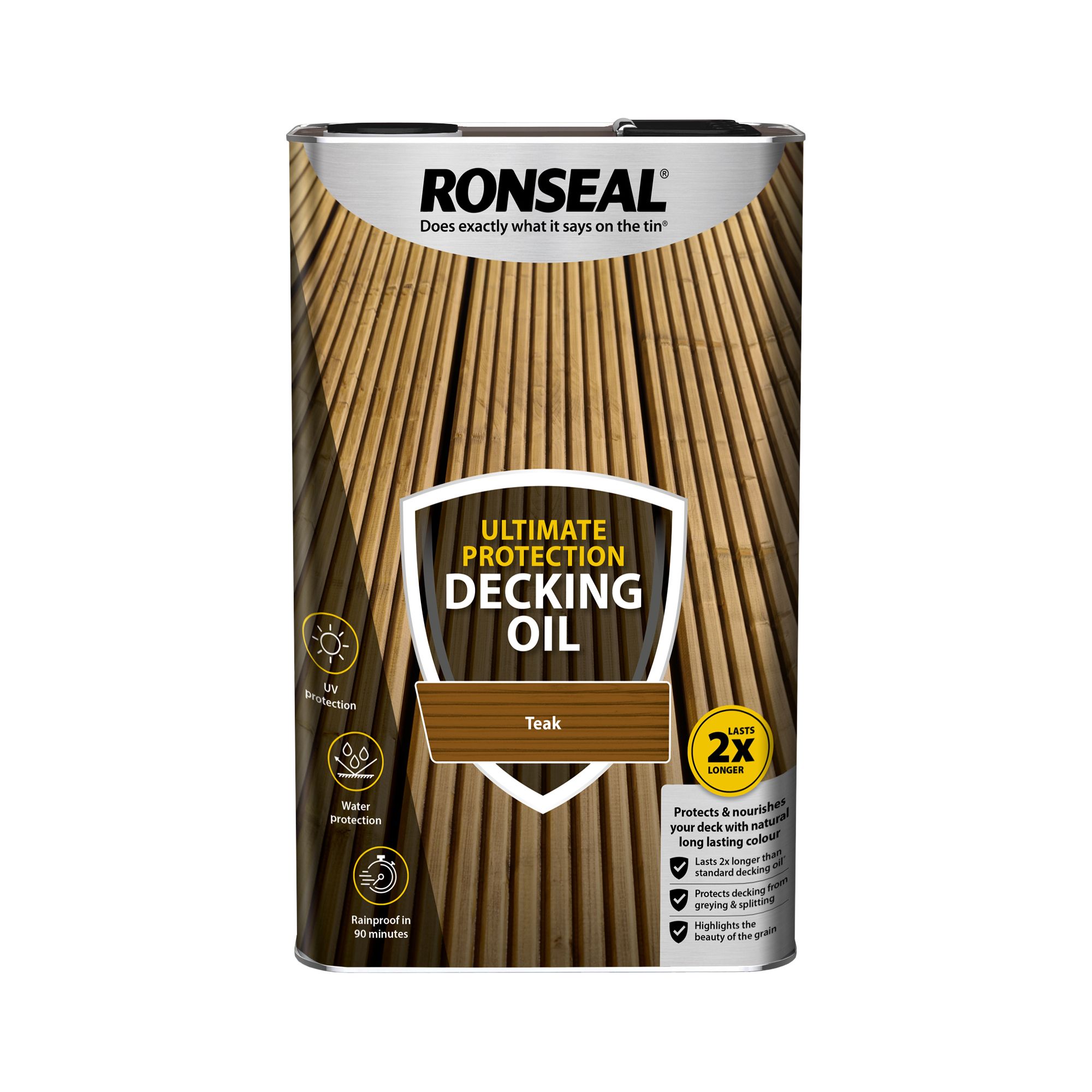Ronseal Ultimate Teak Decking Wood oil, 5L DIY at B&Q