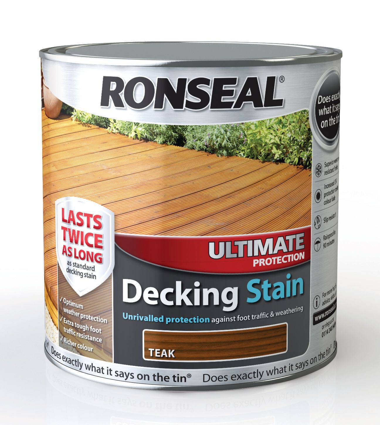 Ronseal Ultimate Teak Matt Decking Wood stain, 2.5L