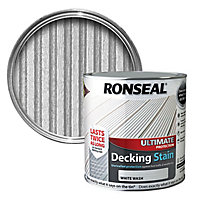 Ronseal Ultimate White wash Matt Decking Wood stain, 2.5L