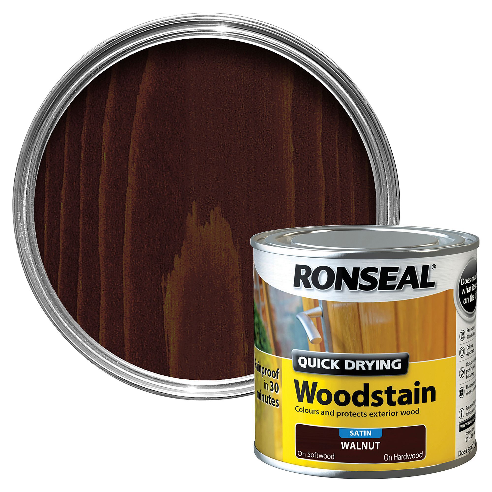 Ronseal Walnut Satin Wood Stain, 250ml | DIY At B&Q