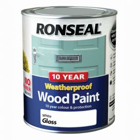 Ronseal White Gloss Exterior Wood paint, 750ml