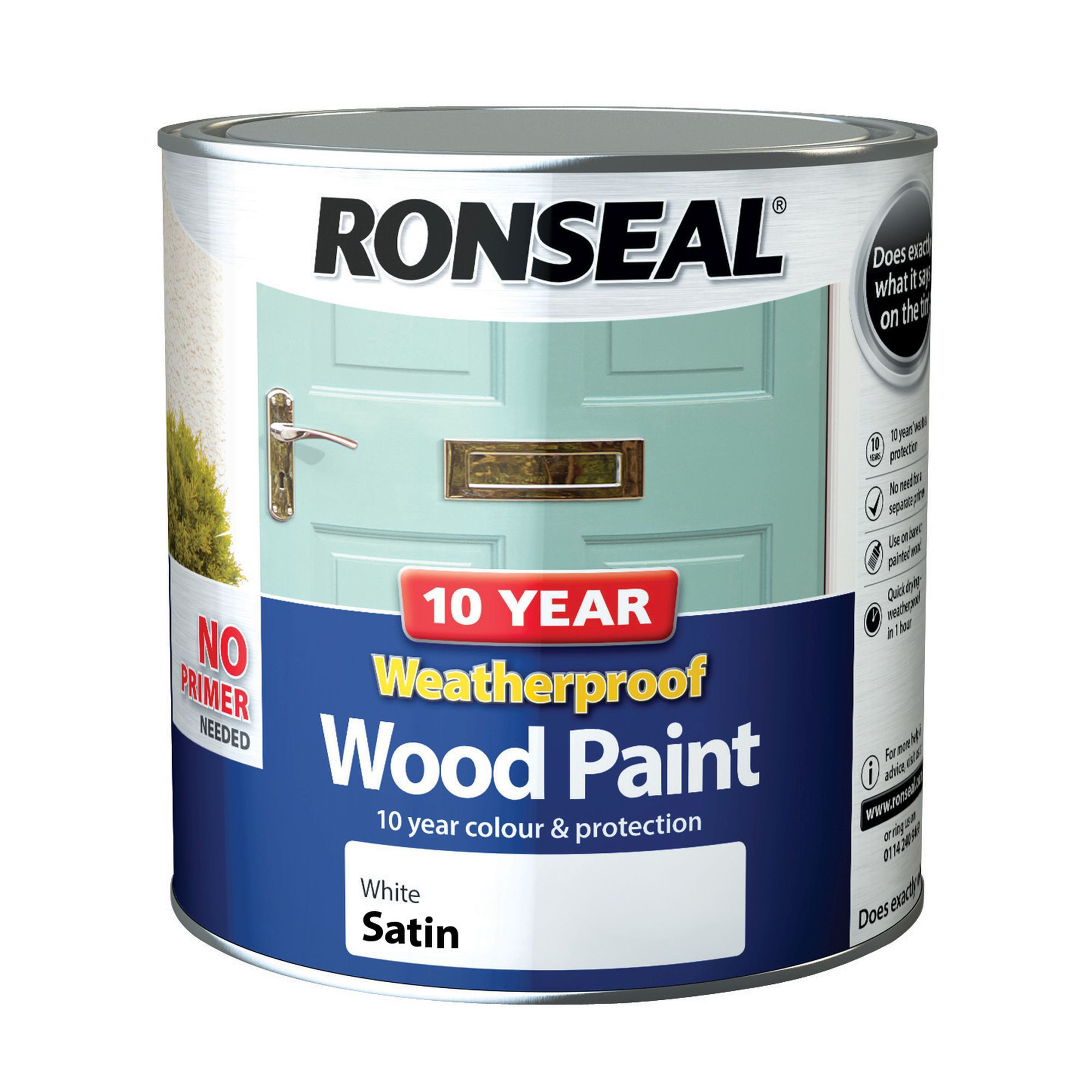 Ronseal White Satin Wood Paint, 2.5L | DIY At B&Q