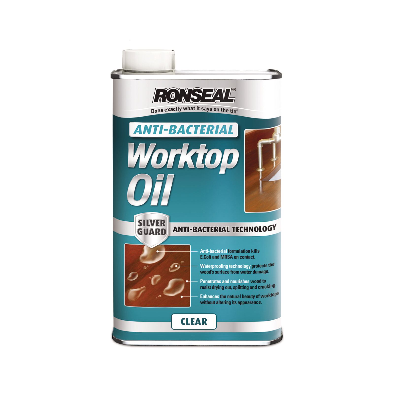 Ronseal Worktop Oil Clear Matt Antibacterial Worktop oil, 500ml