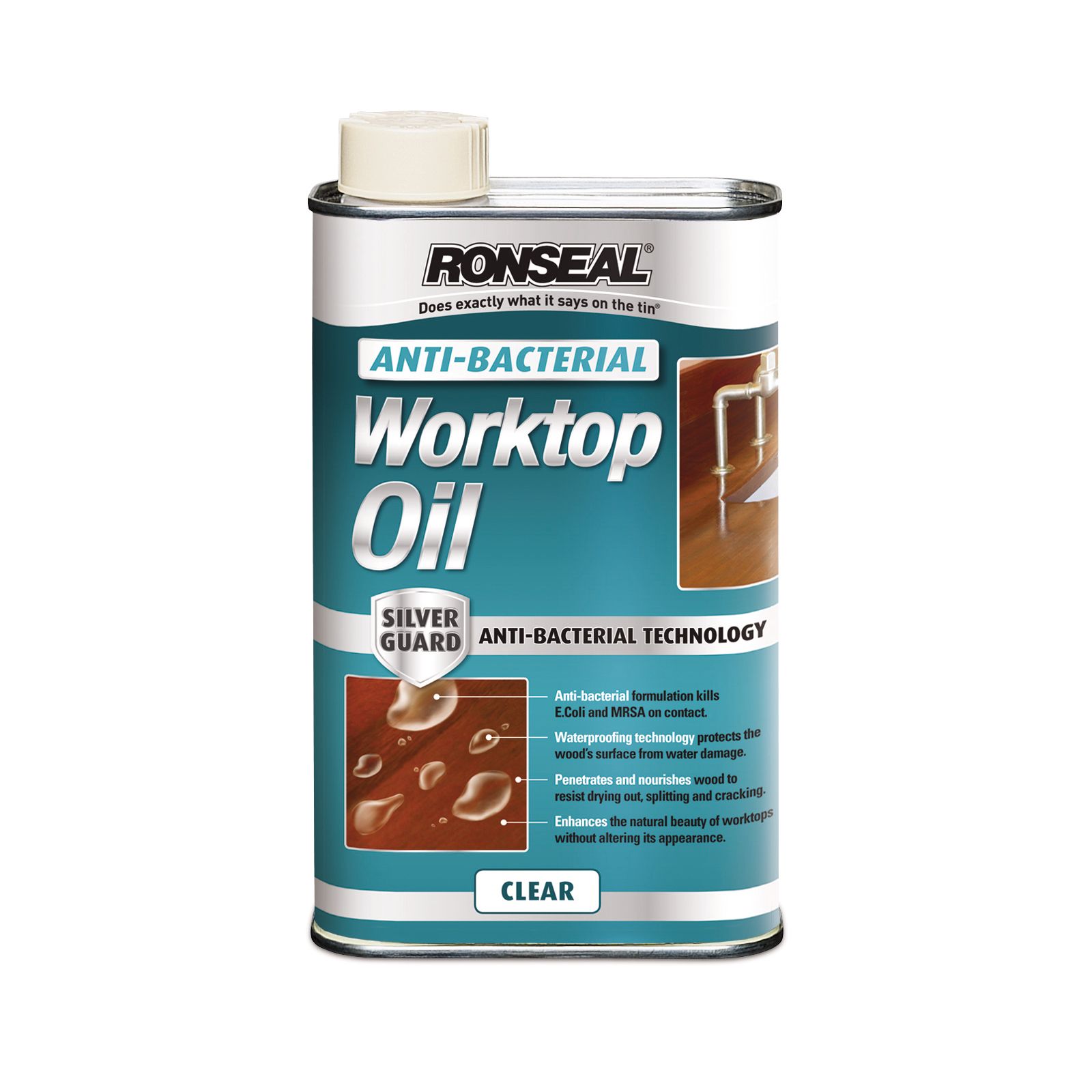 Ronseal Worktop Oil Natural Matt Antibacterial Worktop oil, 1L