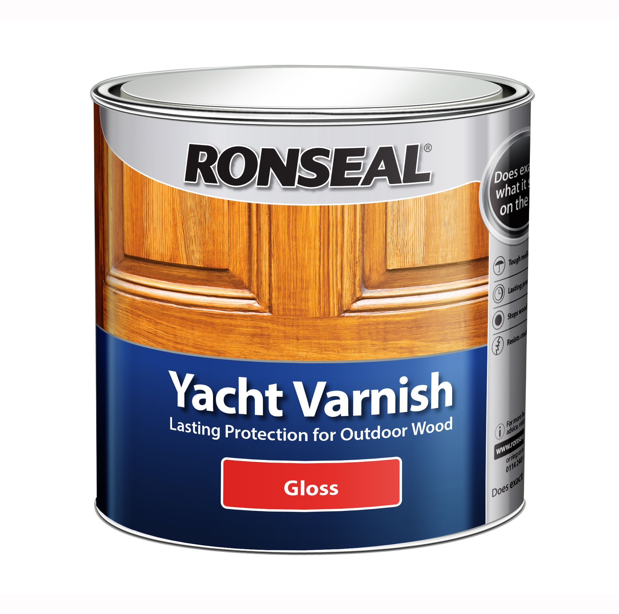 Ronseal Yacht Varnish Clear Gloss Window frames Wood varnish, 1L