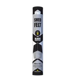 Roof Pro 5 year Black Shed felt, (L)10m (W)1m