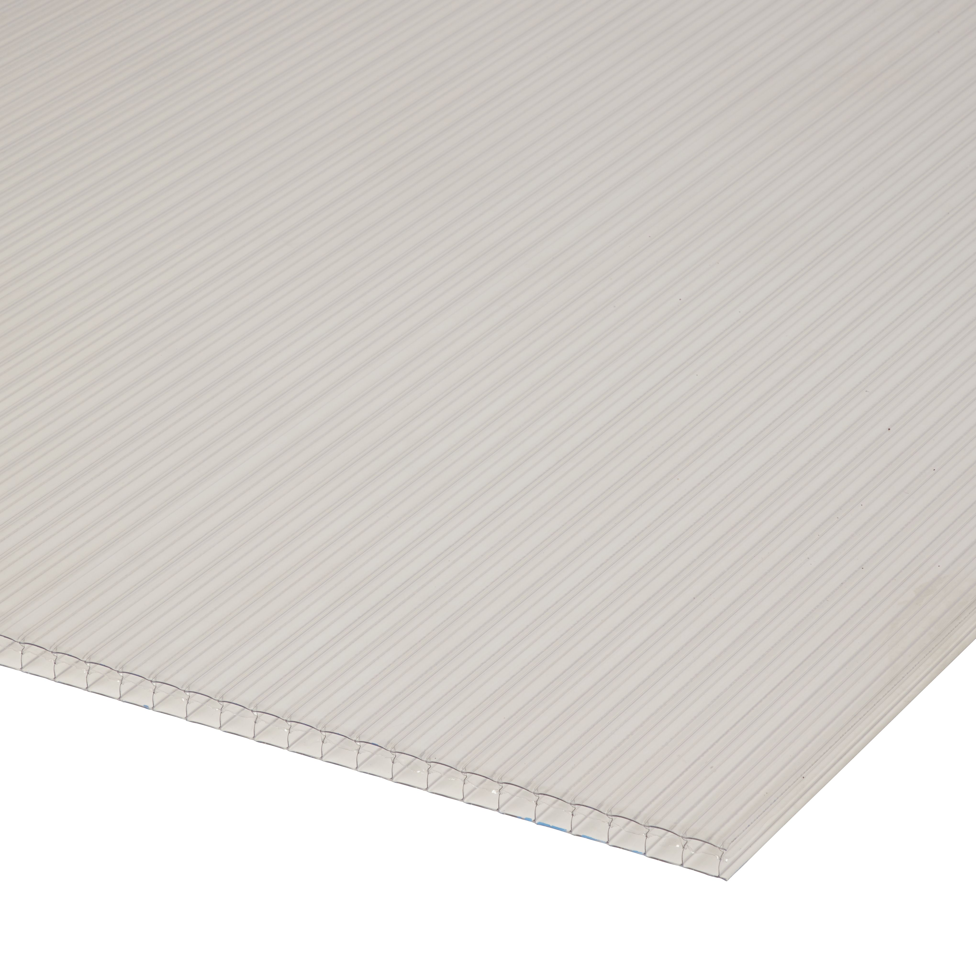 Roof pro Clear Polycarbonate Multiwall Roofing sheet (L)2m (W)1000mm (T)16mm