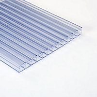 Roof Pro Clear Polycarbonate Multiwall Roofing sheet (L)3m (W)1000mm (T)16mm