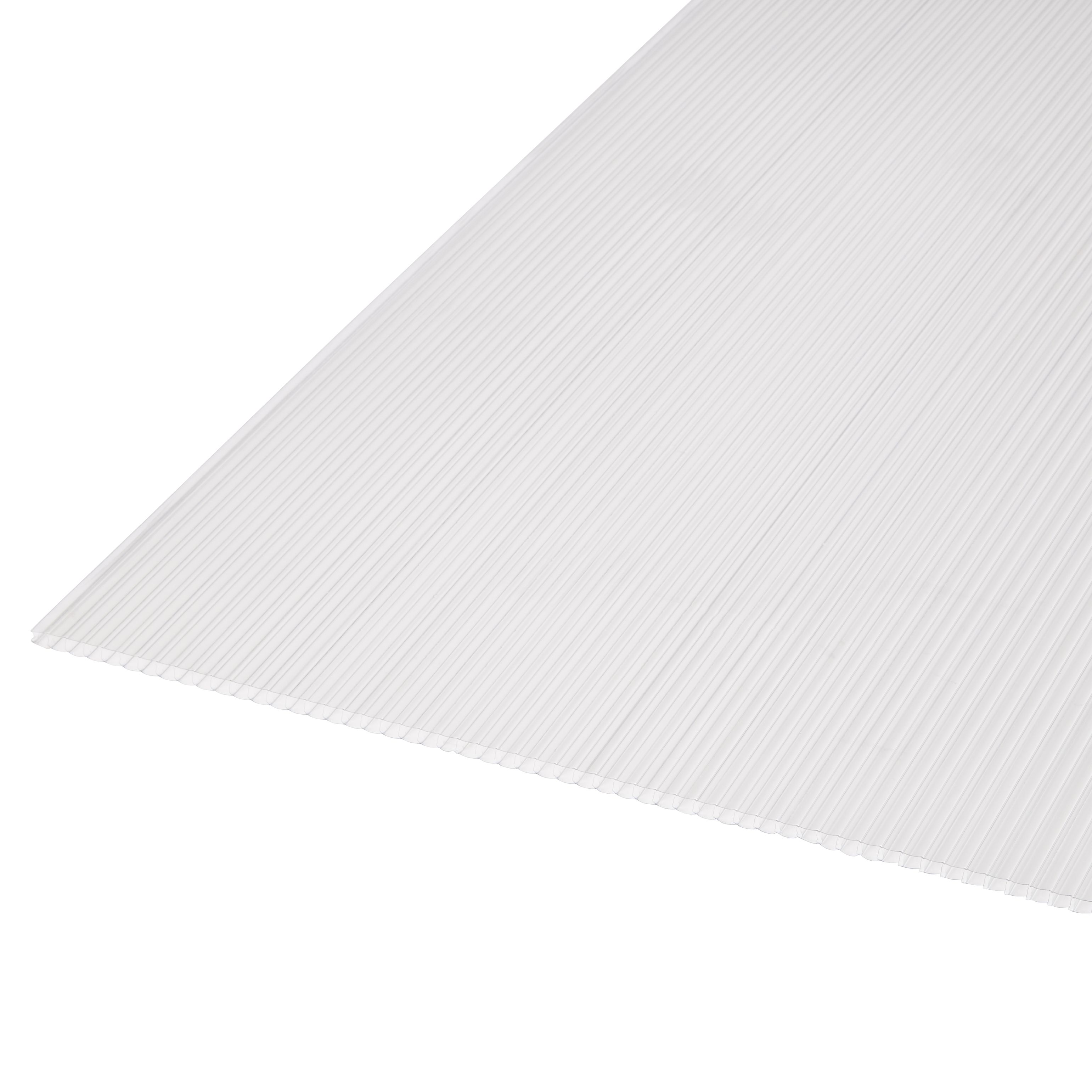 Roof pro Clear Polycarbonate Twinwall Roofing sheet (L)2m (W)1000mm (T)10mm