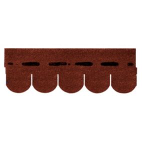 Roof Pro Red Round Roof shingle (L)1m (W)340mm, Pack of 16