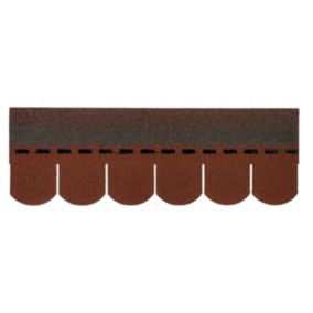 Roof Pro Round Red Roof shingles (L)1m (W)340mm, Pack of 16