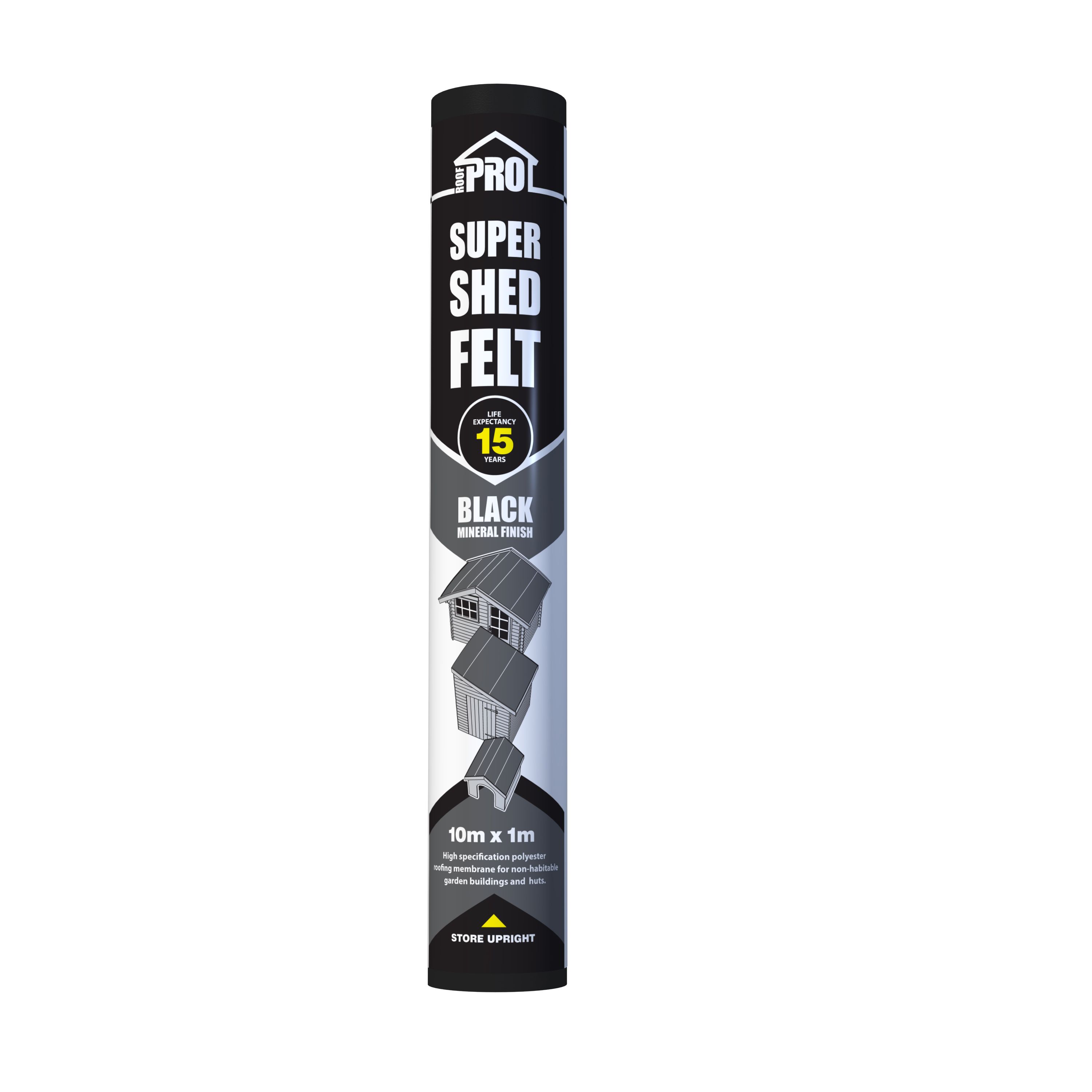Roof Pro Super Black Shed felt, (L)10m (W)1m DIY at B&Q