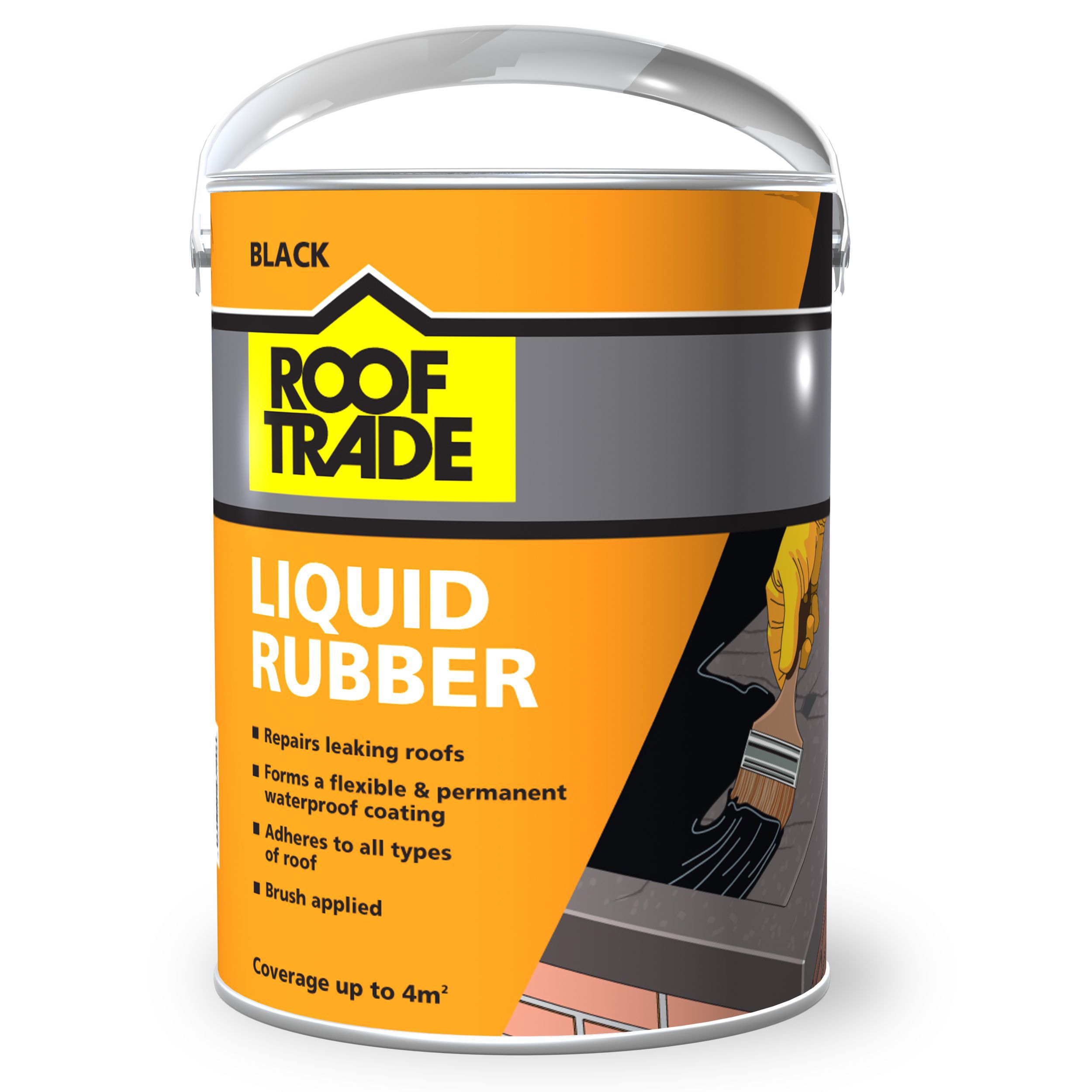 Rooftrade Black Liquid Rubber Roof Sealant 4L | DIY At B&Q