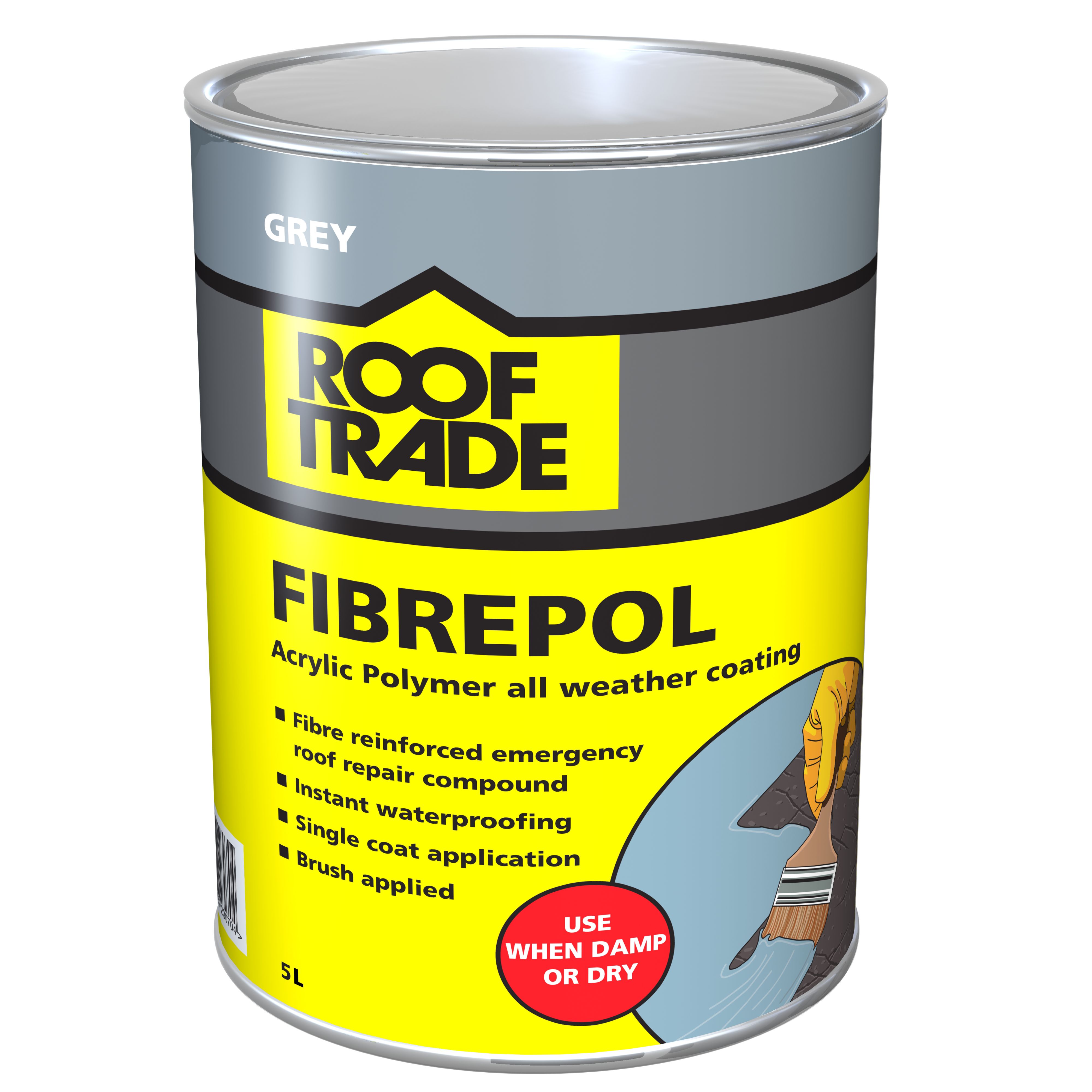 Rooftrade Grey Fibrepol Roof Sealant 5l Diy At B Q