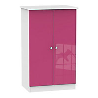 Rosa High gloss pink Double Wardrobe (H)1270mm (W)770mm (D)540mm