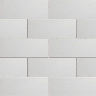 Rosa White Gloss Plain Ceramic Tile, Pack of 14, (L)500mm (W)200mm