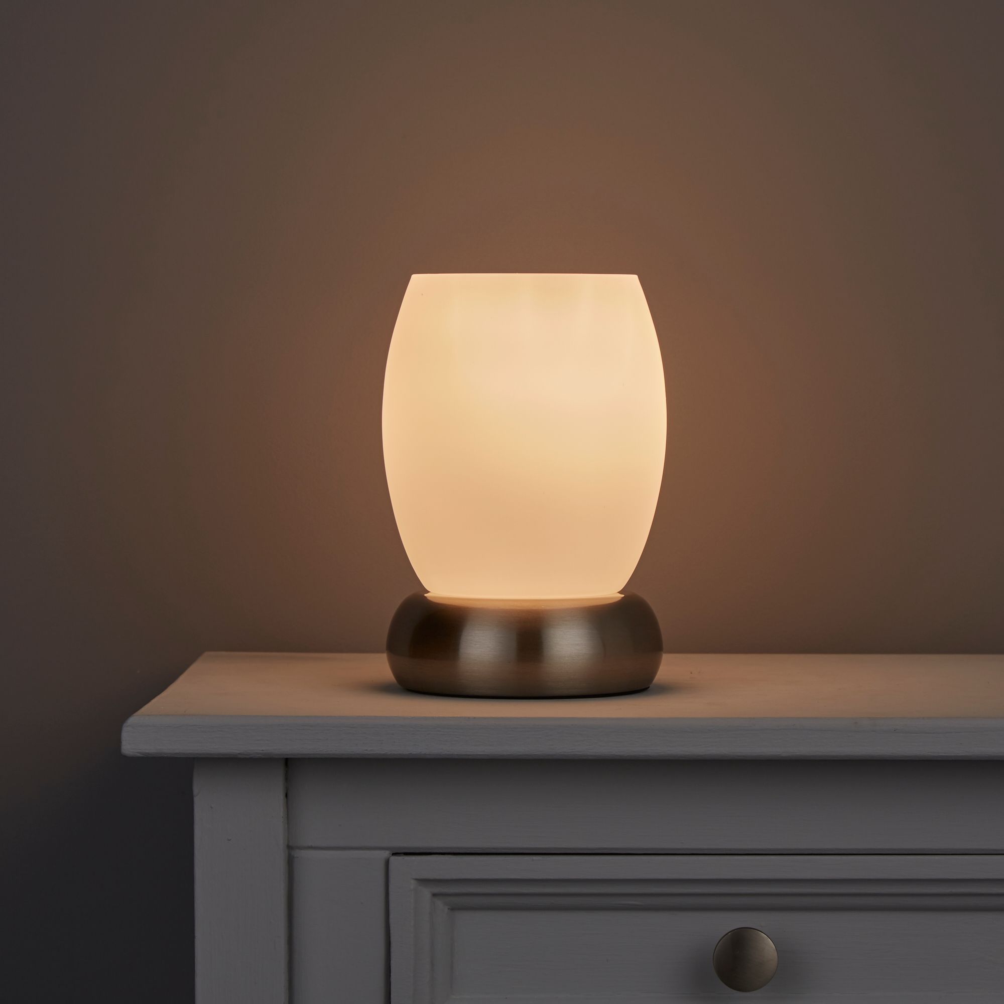 Roswell Stainless steel effect Table lamp