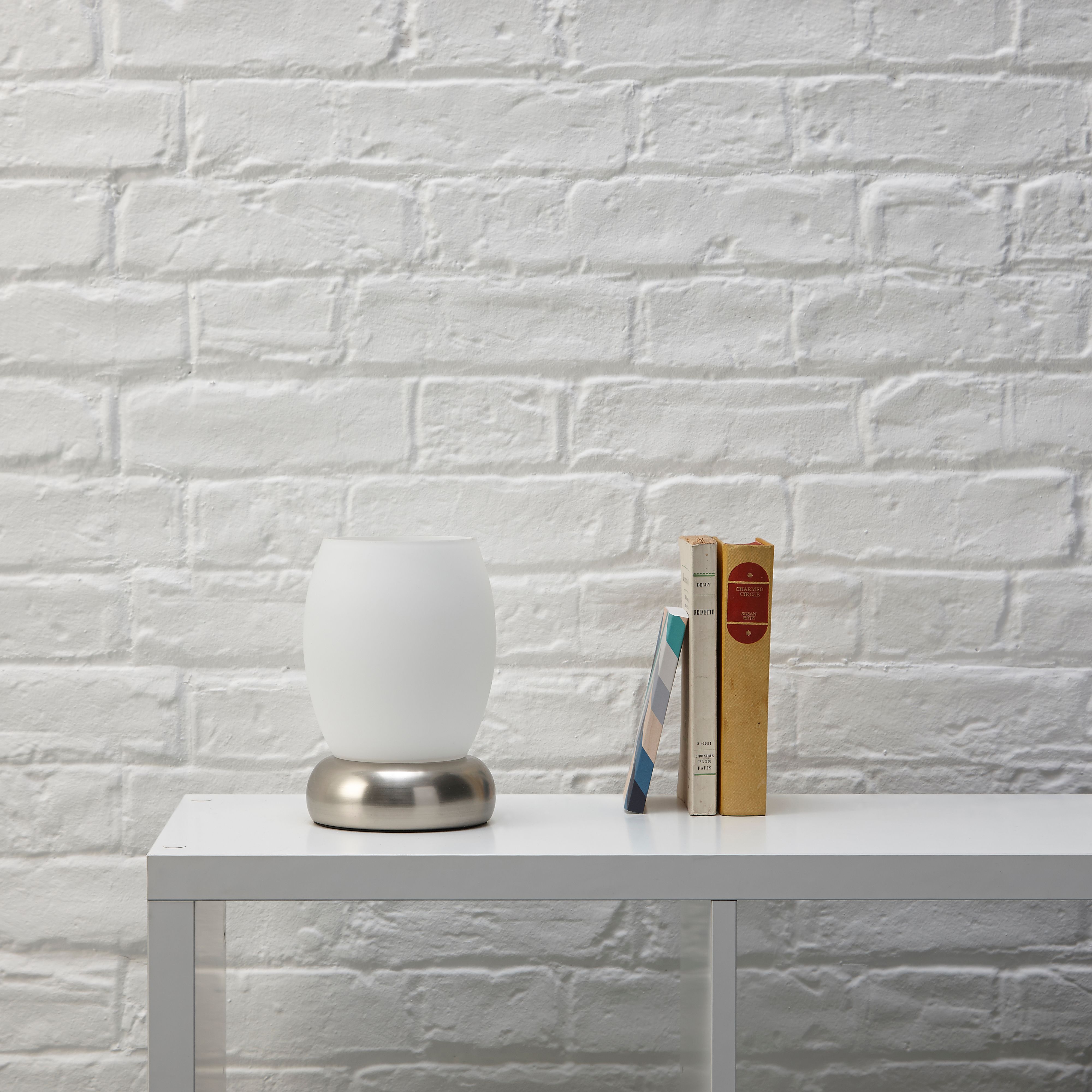 Roswell Stainless steel effect Table lamp