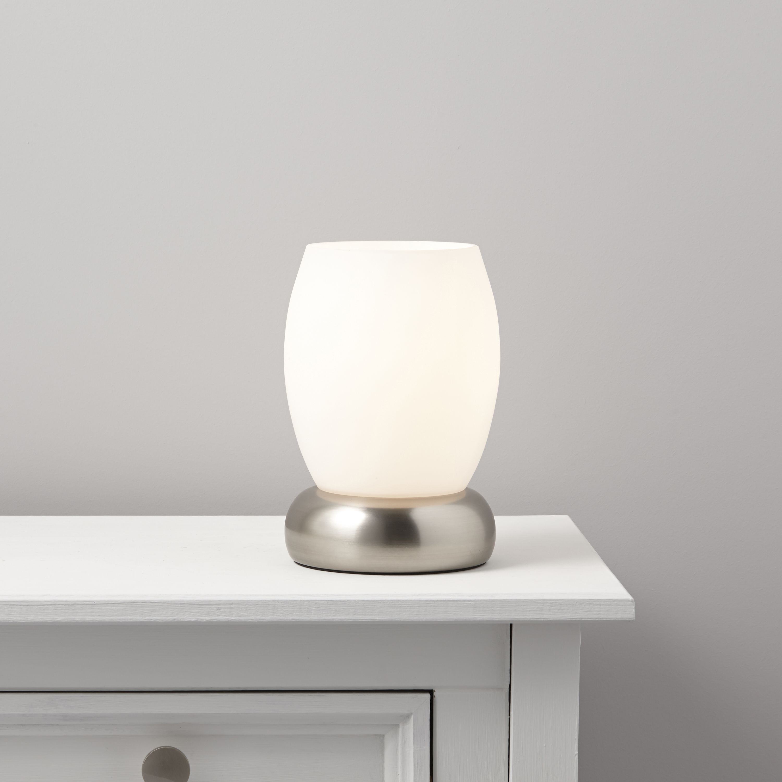 Roswell Stainless steel effect Table lamp