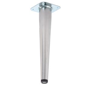 Rothley 370mm Stainless steel effect Designer leg (Dia)60mm