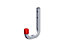 Rothley Aluminium J-shaped Storage hook (D)80mm