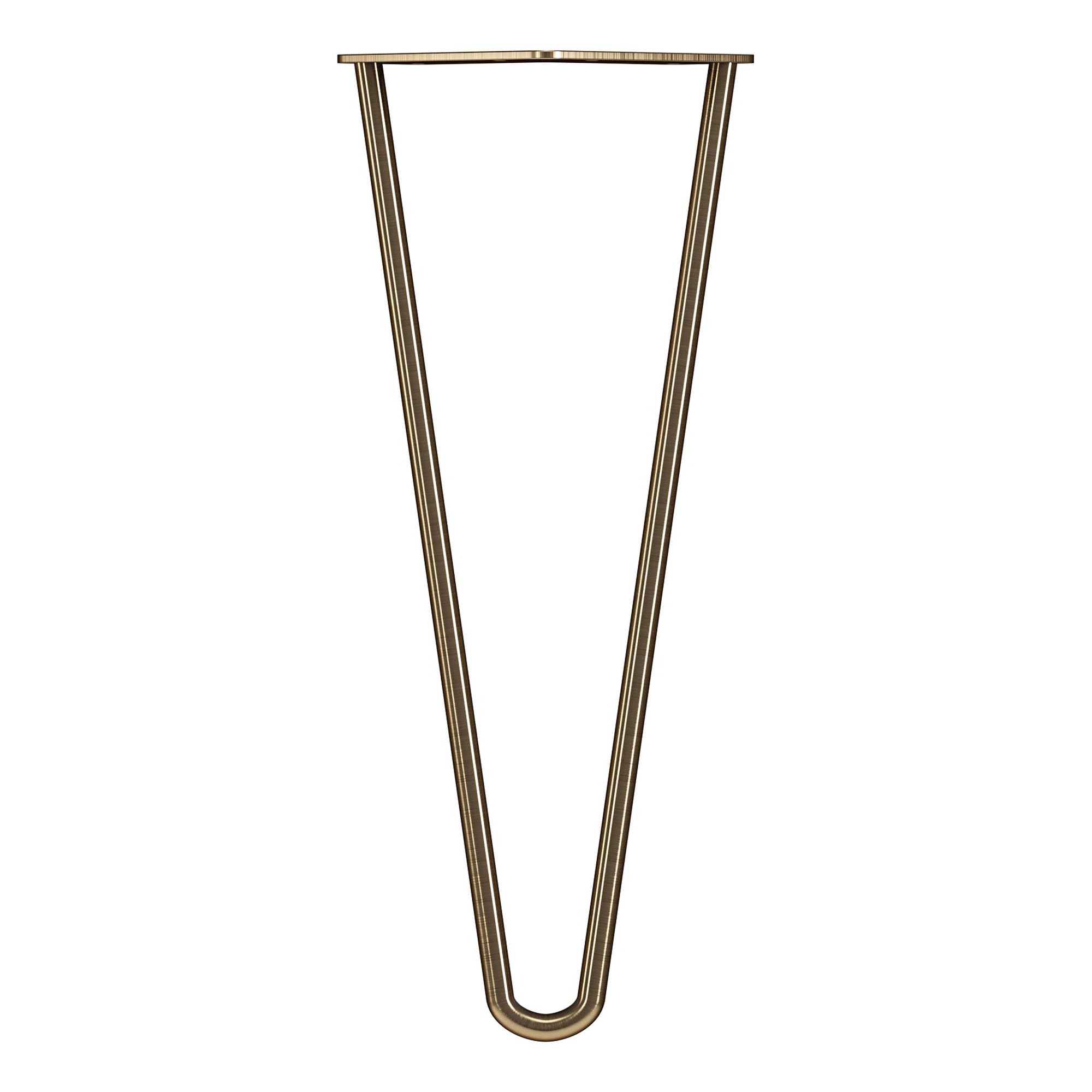 Rothley Antique brass effect Hairpin Furniture leg (H)350mm