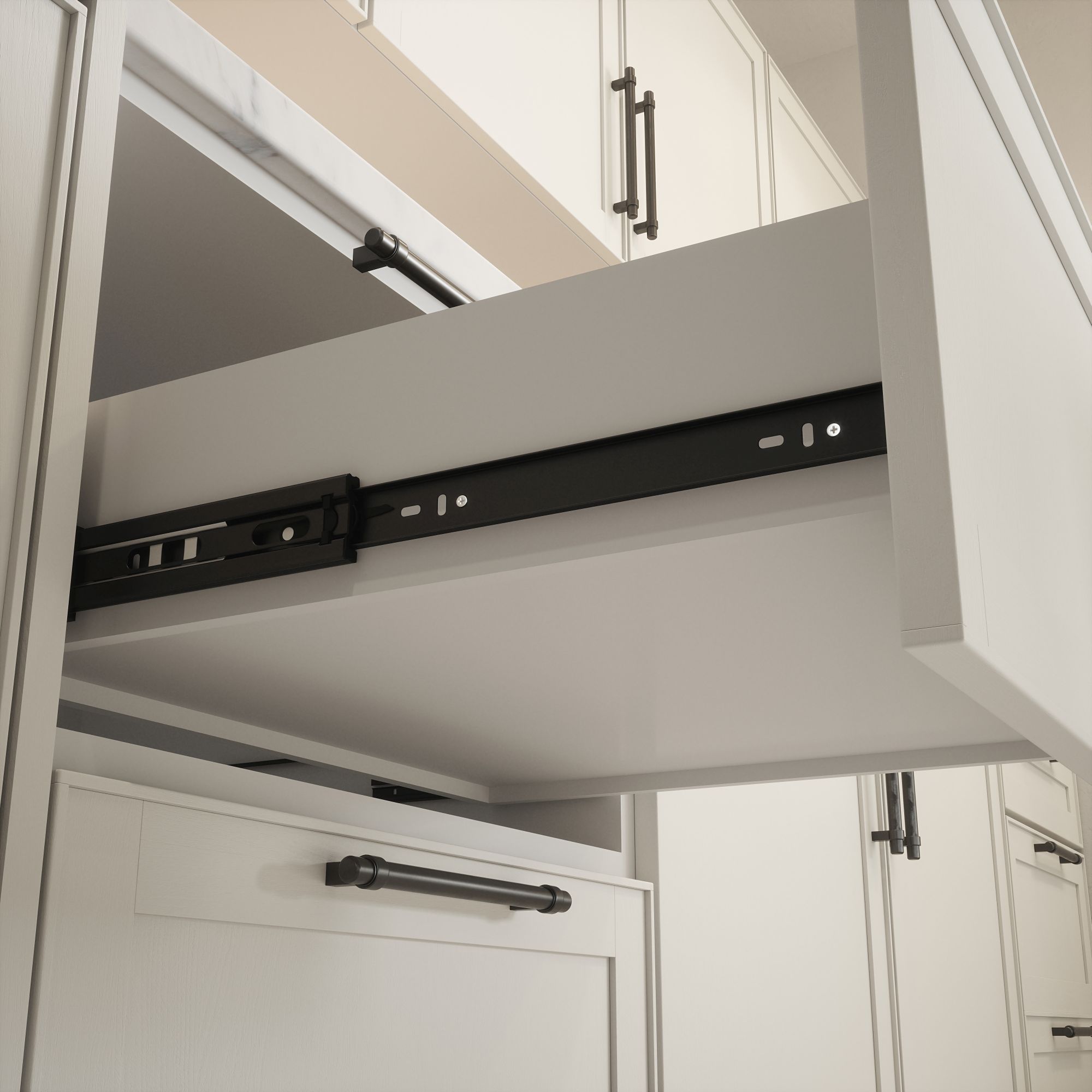 Rothley Black Ball bearing Side-fixed Drawer runner (L)355mm, Pair
