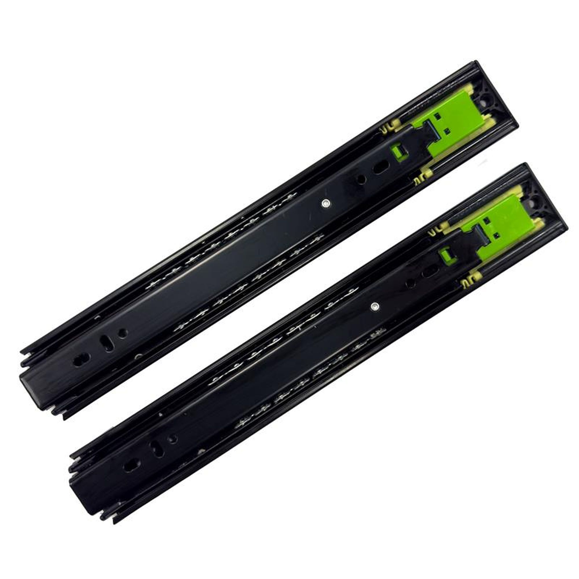 Rothley Black Push to open Ball bearing Side-fixed Drawer runner (L)605mm, Pair