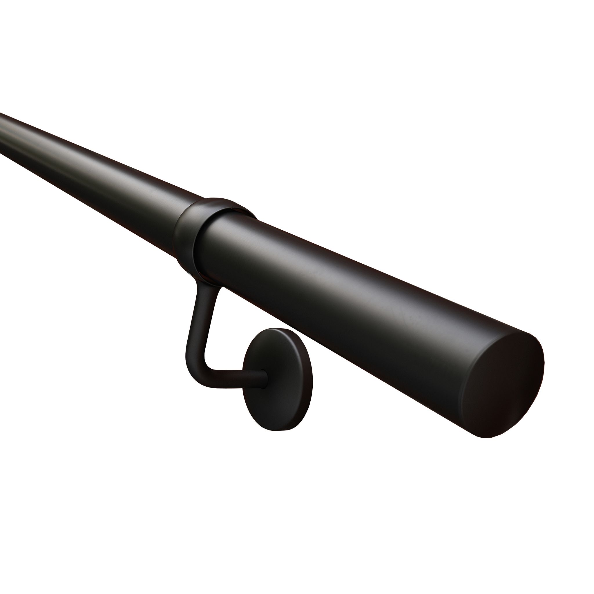 Rothley Black Steel Rounded Handrail kit, (L)3.6m